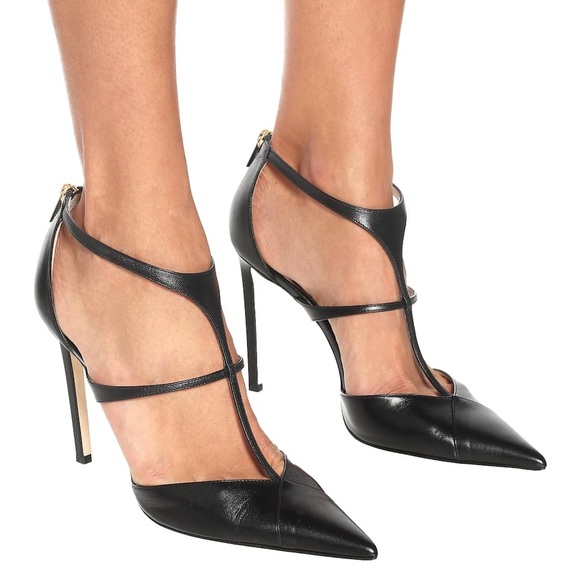 🌻HP🌻 Jimmy Choo 100mm Saoni T-Strap Zip Pump Black 9.5 - Picture 8 of 16